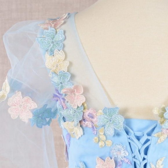 NEW DRESS FOR FORMAL OCCASIONS EMBROIDERED WITH FLORAL LACE FOR KIDS GL GK107 - Picture 11 of 12